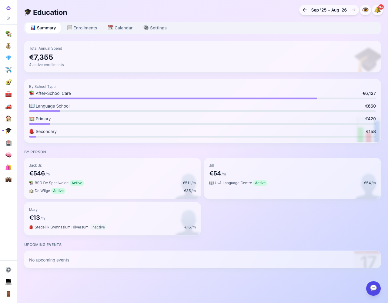 Track your family's education